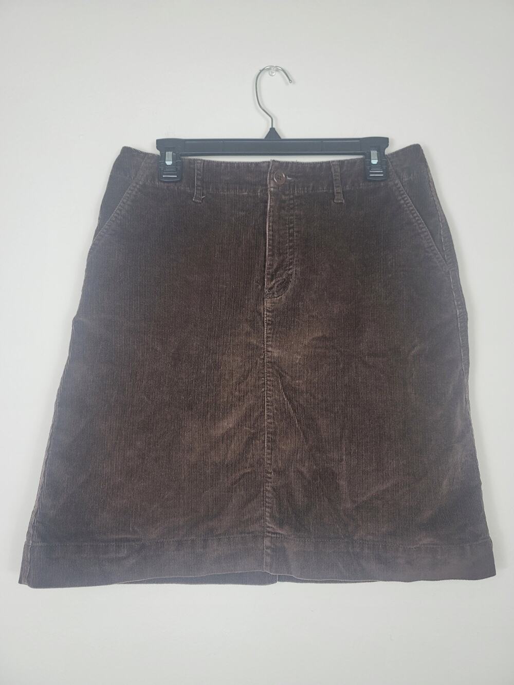 Eddie Bauer Petite 10P Women’s Corduroy Skirt Brown Pockets Cowboy Western Retro
